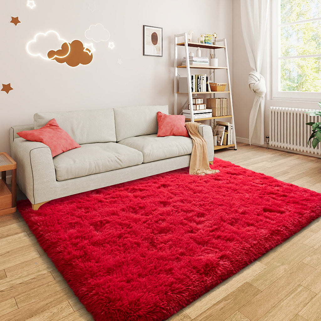 Blush Pink Shag Rug, Ultra Soft 1.7" Thick, Non-Slip, 100% Polyester, Modern Decor for Bedroom